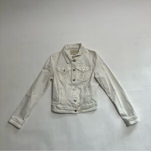 ANTHRO Pilcro and the Leterpress white denim jacket